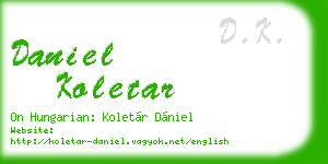 daniel koletar business card