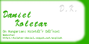 daniel koletar business card